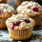 When making Cherry Almond Crumble Muffins, you need fresh ingredients that bring out the best flavors. Here’s the complete list of ingredients: - 1 cup fresh or frozen cherries, pitted and halved - 1 cup almond flour - 1 cup all-purpose flour - 1/2 cup granulated sugar - 1/2 cup packed brown sugar - 1/2 teaspoon salt - 1 teaspoon baking powder - 1/2 teaspoon baking soda - 1/2 teaspoon almond extract - 1/2 teaspoon vanilla extract - 1/2 cup unsalted butter, melted - 2 large eggs - 1/2 cup rolled oats (for topping) - 1/4 cup sliced almonds (for topping) - Additional butter or cooking spray for greasing Each ingredient plays a key role in building flavor and texture in the muffins. The cherries add a burst of sweetness and juiciness. The almond flour gives a lovely nutty taste while adding moisture. Using both sugars creates depth, with granulated sugar for sweetness and brown sugar for caramel notes. The baking powder and baking soda help the muffins rise and stay light. Almond extract and vanilla extract enhance the overall flavor, making the muffins irresistible. The melted butter gives richness, and the eggs bind everything together. For the topping, rolled oats and sliced almonds add crunch and a nice finish. For the full recipe, check out the detailed instructions on how to create these delightful muffins. Enjoy the process and have fun baking! First, preheat your oven to 375°F (190°C). This ensures even baking. Next, grease your muffin tin with butter or spray. You can also line it with paper liners for easy removal later. In a large bowl, combine the flours, sugars, salt, baking powder, and baking soda. Use a whisk to mix them until they are well combined. This step is key for even flavor in your muffins. In a separate bowl, whisk together the melted butter, eggs, almond extract, and vanilla extract. Mix until smooth. This mixture adds richness and flavor to your muffins. Pour the wet mixture into the dry ingredients. Stir gently with a spatula or wooden spoon until just combined. The batter may look a bit lumpy. This is okay! Overmixing can make the muffins tough, so be gentle. Now it’s time to fold in the halved cherries. Do this carefully, so the cherries stay whole and spread evenly in the batter. Their juicy sweetness will shine in every bite. Spoon the batter into the muffin cups, filling each about 2/3 full. This gives them room to rise. For the crumb topping, mix rolled oats and sliced almonds in a small bowl. Add a tablespoon of the melted butter and stir until coated. Sprinkle this topping over each muffin. Place the muffin tin in your preheated oven and bake for 18-20 minutes. They are done when golden brown and a toothpick comes out clean. Let them cool in the pan for about 5 minutes. Then, transfer them to a wire rack to cool completely. Enjoy the warm, sweet aroma as they cool! For the full recipe, check the ingredients list above. To get the best muffins, avoid overmixing your batter. When you mix too much, the muffins can turn out dense. Stir just until the dry and wet ingredients combine. This keeps your muffins light and fluffy. After baking, let your muffins cool for about 5 minutes in the pan. Then, transfer them to a wire rack. This cooling time helps the flavors meld nicely. Warm muffins taste best, but letting them cool enhances their taste. Cherry almond crumble muffins pair well with coffee or yogurt. You can enjoy them as a quick breakfast or snack. For a brunch, serve these muffins on a platter. They look great and taste even better alongside fresh fruit or spreads. Use a standard muffin tin for even cooking. A non-stick tin makes it easier to remove the muffins. If you prefer, use paper liners for quick cleanup. Gather these tools to make baking easier: a mixing bowl, whisk, spatula, and measuring cups. These simple tools help you prepare your muffins quickly. For the best results, use a toothpick to check if they are done. {{image_4}} You can play with flavors in Cherry Almond Crumble Muffins. Swap cherries for other fruits. Try blueberries, raspberries, or even diced apples. Each fruit brings its own taste and texture. You can also add different nuts. Walnuts or pecans work great. They add crunch and a rich taste. Just chop them up and mix them in. For those needing gluten-free muffins, use alternative flours. Almond flour alone can work, or mix it with coconut flour. This keeps the muffins light and fluffy. If you are vegan, you can replace eggs and butter. Use flaxseed meal mixed with water for eggs. For butter, try coconut oil or applesauce. This keeps your muffins moist and tasty. Get creative with your crumb topping. Instead of oats and almonds, try crushed graham crackers or coconut flakes. These changes add a fun twist. For drizzles, think outside the box. Honey or maple syrup adds sweetness. You can also use a simple glaze made from powdered sugar and milk. This gives your muffins an extra special touch. For the full recipe, check out the detailed steps above. Enjoy your baking adventure! To keep your Cherry Almond Crumble Muffins fresh at room temperature, let them cool completely. Place them in an airtight container. This method helps lock in moisture. Store them for up to three days. If the weather is hot and humid, consider refrigerating them to maintain texture. For longer freshness, freezing muffins is a great option. Wrap each muffin in plastic wrap or aluminum foil. Then, place them in a freezer-safe bag or container. This helps prevent freezer burn. They can last up to three months in the freezer. When you’re ready to enjoy them, simply thaw overnight in the fridge. To enjoy your muffins warm again, preheat your oven to 350°F (175°C). Place the muffins on a baking sheet. Heat them for about 10 minutes. You can also microwave them for 15-20 seconds. This method is quick but may make them slightly soft. Reheating brings back their delightful warmth and flavor. For the full recipe, be sure to try out the Cherry Almond Crumble Muffins! To make Cherry Almond Crumble Muffins from scratch, follow these steps: 1. Preheat your oven to 375°F (190°C) and grease your muffin tin. 2. Mix dry ingredients in a bowl: almond flour, all-purpose flour, sugars, salt, baking powder, and baking soda. 3. Whisk wet ingredients in another bowl: melted butter, eggs, almond extract, and vanilla extract. 4. Combine mixtures by pouring the wet blend into the dry mix. Stir gently until just combined. 5. Fold in cherries carefully, keeping them intact. 6. Fill muffin cups with batter, about 2/3 full. 7. Prepare the topping with oats and sliced almonds, then sprinkle it on top. 8. Bake for 18-20 minutes until golden brown. 9. Cool muffins on a wire rack after baking. This process is simple and great for beginners. You can find the Full Recipe for detailed steps. Yes, you can use frozen cherries instead of fresh cherries. Frozen cherries can save time and may be easier to find. Just remember to thaw and drain them first. This helps avoid excess moisture in your muffins. If you skip thawing, you may need to bake a bit longer. To check if your muffins are done, look for a golden brown top. Insert a toothpick in the center; it should come out clean or with a few crumbs attached. If wet batter clings to the toothpick, they need more time. Keep an eye on them to avoid overbaking. If you need a substitute for almond flour, you can use: - Oat flour for a nut-free option. - Coconut flour for a gluten-free alternative, but use less as it absorbs more moisture. - All-purpose flour works if you’re not concerned about gluten. Each option may change the flavor and texture slightly, so choose what fits your needs. Cherry Almond Crumble Muffins stay fresh for about 2-3 days at room temperature. Store them in an airtight container to keep them moist. If you want them to last longer, freeze them. They can stay in the freezer for up to three months. Just reheat in the oven or microwave when you’re ready to enjoy! These cherry almond crumble muffins are full of flavor and simple to make. We covered everything from the right ingredients to tips for perfect texture. Remember, a light touch keeps your muffins fluffy. Don't forget to experiment with different fruits and toppings. With practice, you will master these muffins and wow your friends or family. Enjoy baking and tasting your delicious creations!