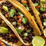 - 2 cups cooked black beans (or one 15 oz can, drained and rinsed) - 1 tablespoon olive oil - 1 small onion, finely chopped - 2 cloves garlic, minced - 1 jalapeño pepper, finely chopped - 1 teaspoon ground cumin - 1 teaspoon smoked paprika - ½ teaspoon chili powder - Salt and freshly ground black pepper to taste - 8 small corn or flour tortillas - Fresh cilantro, roughly chopped, for garnish - Lime wedges, for serving - Optional toppings: diced tomatoes, avocado slices, shredded lettuce, or a dollop of vegan sour cream I love using these fresh ingredients for Spicy Black Bean Tacos. The black beans serve as a hearty base. They are rich in protein and fiber. I often choose canned beans for convenience, but dried beans work great too. Olive oil adds a smooth flavor. It helps sauté the onion and garlic, making them tender and sweet. The jalapeño gives a nice kick. You can adjust the heat by removing its seeds. The spices bring the dish to life. Ground cumin adds warmth. Smoked paprika gives a deep, smoky flavor. Chili powder adds complexity. A touch of salt and pepper rounds everything out nicely. For the tortillas, I prefer small corn ones, but flour tortillas are also good. They hold the filling well and add texture. Fresh cilantro is a must for garnish. It brightens the dish and adds freshness. Lime wedges serve a dual purpose: they add zing and help balance the spices. You can customize your tacos with optional toppings. Diced tomatoes add juiciness. Avocado slices bring creaminess. Shredded lettuce adds crunch. Vegan sour cream can offer a cooling effect. For the full recipe, check out the detailed instructions. Enjoy making these delicious tacos! - Heat olive oil in a skillet over medium heat. - Sauté the onion until it turns translucent, then add garlic and jalapeño. - Add cooked black beans and mash to form a chunky mixture. To start, heat one tablespoon of olive oil in a large skillet. Set the heat to medium. This will help the oil shimmer. Next, add one small finely chopped onion. Sauté it for about five minutes. You want the onion to become soft and translucent. Then, stir in two minced garlic cloves and one finely chopped jalapeño. If you want a milder flavor, you can remove the seeds from the jalapeño. Cook this mixture for another two minutes until the garlic is fragrant and the jalapeño softens. Now, add your two cups of cooked black beans to the skillet. You can use one 15 oz can if you prefer. Use the back of a fork or a potato masher to gently mash some of the beans. This will create a chunky yet cohesive mixture that gives your tacos great texture. - Stir in ground cumin, smoked paprika, chili powder, salt, and pepper. - Cook for an additional 5-7 minutes, stirring occasionally. Next, it’s time to add some flavor! Stir in one teaspoon of ground cumin, one teaspoon of smoked paprika, and half a teaspoon of chili powder. Don't forget to add salt and pepper to taste. Mix this well into the bean mixture. Allow it to cook for an additional 5 to 7 minutes. Stir occasionally and ensure everything is heated through. - Warm the tortillas in a separate pan for about 30 seconds on each side. - Ensure tortillas are pliable and warm before serving. While the bean mixture is cooking, grab another pan to warm your tortillas. Heat each tortilla for about 30 seconds on both sides. This helps them become pliable. Warm tortillas are much easier to fold and will hold your filling better. - Spoon the black bean mixture onto each tortilla. - Garnish with cilantro and optional toppings. Now for the best part! Spoon a generous amount of the black bean mixture onto each warm tortilla. Make sure to leave some space at the edges so you can fold them. Garnish with freshly chopped cilantro. You can also add any optional toppings you like, such as diced tomatoes, avocado slices, or shredded lettuce. Enjoy your delicious, spicy black bean tacos! For the full recipe, refer to the complete guide above. To get the right amount of heat, adjust the jalapeño. If you want it milder, remove the seeds. For more spice, add hot sauce. This lets you control the flavor just how you like it. Presentation matters. Use colorful platters to serve your tacos. They look more inviting that way. Add fresh cilantro on top and arrange lime wedges around. This adds color and a zesty flair to your dish. For a deeper taste, use smoked paprika. It gives the dish a unique twist. Be careful not to overcook the bean mixture. This keeps the texture nice and makes every bite satisfying. For the full recipe, check the section above. Enjoy making your Spicy Black Bean Tacos! {{image_4}} If you want a gluten-free option, use corn tortillas. Corn tortillas are a great choice. They hold the spicy black bean mixture well. Plus, they add a nice texture. Just warm them up before filling. You can add protein to your tacos for more flavor. Crumbled tofu works well for a plant-based boost. It soaks up the spices nicely. For a meatier version, consider grilled chicken or shrimp. Both options bring a wonderful taste to the dish. To keep your tacos vegan, ensure all toppings and sauces are vegan-friendly. Look for vegan sour cream or yogurt. Fresh veggies like avocado and tomatoes also make great toppings. They add color and freshness. Enjoy customizing your tacos to fit your diet! For the full recipe, check out the [Full Recipe]. Store any leftover black bean mixture in an airtight container. This keeps the beans fresh and tasty. I recommend using glass containers if you have them. They help avoid any strange smells and stains. You can store them in the fridge for up to four days. Reheat the bean mixture in a pan over low heat. Stir often to ensure even warming. You want the beans hot, not burnt. Warm your tortillas just before serving. This maintains their freshness and softness. A quick 30 seconds on each side in a pan does the trick! You can freeze the black bean mixture for up to three months. This is great if you want to meal prep. Just let the mixture cool before freezing. When you’re ready to use it, thaw overnight in the refrigerator. This ensures even reheating later. Typically, they last about 3-4 days when stored properly. I suggest using an airtight container. This keeps them fresh and tasty. Yes, canned black beans are a quick and convenient option. Just be sure to drain and rinse them. This removes extra sodium and makes them ready to use. Consider serving with Mexican rice, guacamole, or a fresh salad. These sides balance the flavors and add color to your meal. Yes, you can add cayenne pepper or a spicy salsa for added heat. This allows you to customize the spice level to your taste. For a milder option, use less. For the full recipe, check out the details above! Making spicy black bean tacos is easy and fun. You learned the main ingredients, spices, and the steps to create them. We also discussed tips for spice levels and storage. Don’t forget, you can mix things up with toppings or protein if you like. Try this recipe at your next meal. It’s tasty, healthy, and quick. Enjoy every bite and share it with friends! Simple meals can bring everyone together.
