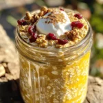 To make Pumpkin Spice Overnight Oats, you need some simple ingredients that pack a lot of flavor. Here’s what you will need: - 1 cup rolled oats - 1 cup almond milk (or any milk of your preference) - 1/2 cup canned pumpkin puree - 2 tablespoons maple syrup - 1 teaspoon pumpkin pie spice (or a blend of cinnamon, nutmeg, and ginger) - 1 tablespoon chia seeds - 1/2 teaspoon vanilla extract - Pinch of salt - Optional toppings: chopped walnuts, dried cranberries, or a creamy dollop of yogurt These ingredients work together to create a creamy and comforting breakfast. The oats soak up the almond milk and pumpkin puree, making each bite rich and satisfying. Canned pumpkin puree brings that classic fall flavor, while maple syrup adds a touch of sweetness. Chia seeds boost the nutrition and give a nice texture. You can adjust the spices based on what you like. I love using pumpkin pie spice, but if you don’t have it, a mix of cinnamon, nutmeg, and ginger works too. Don’t forget the optional toppings! They add crunch and extra flavor. I often sprinkle chopped walnuts or dried cranberries on top for a fun twist. You can also add yogurt for creaminess. This recipe is easy to adapt to your tastes, making it a perfect choice for busy mornings. You can find the full recipe details to get started on this delightful breakfast! - Combine oats, chia seeds, and salt. - Mix them well to ensure even distribution. - Whisk together almond milk, pumpkin puree, and flavorings. - You want it to be smooth and creamy. - Pour the wet mixture over the dry ingredients. - Stir gently until all the oats are fully coated. - Cover the bowl tightly with a lid or plastic wrap. - Chill it overnight to let flavors meld together. - Stir the oats well before serving. - If it looks too thick, add a splash of milk. - Serve in bowls or mason jars for a fun touch. - Add your favorite toppings for extra flavor and texture. For the full recipe, check out the detailed instructions above. To get the best flavor, use fresh pumpkin puree. It gives a rich, strong taste. You can also adjust the spice levels. Add more or less pumpkin pie spice to suit your taste. You can change the consistency by using more or less liquid. If your oats are too thick, just add a splash of milk. This helps to reach the creamy texture you want. The best time to make these oats is the night before a busy morning. They will be ready when you wake up. You can also batch cook them for the week. This makes breakfast quick and easy. Check out the Full Recipe for more details. {{image_4}} If you want a nut-free breakfast, you can easily swap out the almond milk. Use oat or soy milk instead. This keeps your oats creamy and delicious without nuts. For toppings, simply omit any optional nuts. You can still enjoy the same great taste without worry. For a dairy-free option, try using coconut or almond yogurt. This will give your oats a rich texture. You can also explore different plant-based milk options. Each choice adds a unique twist to the flavor. Just make sure it fits your diet. To make your pumpkin spice overnight oats even better, think about adding fruits or nuts. Chopped apples or sliced bananas can boost sweetness. You could also add walnuts or pecans for crunch. Don't forget to experiment with different spices too. A pinch of cinnamon or a dash of ginger can spice things up even more. Try to find your favorite blend to make your oats truly unique. To keep your pumpkin spice overnight oats fresh, use an airtight container. A mason jar works well. It keeps your oats safe from air and moisture. This helps maintain their taste and texture. Always store them in the fridge. Pumpkin spice overnight oats last for up to five days in the fridge. If they smell sour or have a strange color, they may have gone bad. Trust your senses. If it looks or smells off, toss it out. You can enjoy your oats cold or warm them up. To reheat, microwave them for about 30 seconds. Stir well and check the temperature. If you prefer cold oats, just grab them from the fridge. For quick morning prep, make a batch on Sunday. Enjoy tasty oats all week long! Yes, you can use quick oats. Quick oats cook faster and are thinner. This means your oats will be softer. Rolled oats give a chewier texture. They hold up better in overnight oats. If you prefer a creamier result, quick oats work well. Pumpkin spice overnight oats last about 3 to 5 days in the fridge. Store them in an airtight container. This keeps them fresh and tasty. Check for any off smells or strange textures before eating. These signs mean it's time to toss them. Yes, these oats can easily be vegan. Use almond milk or any plant-based milk. Maple syrup is also a vegan-friendly sweetener. Just make sure to skip any non-vegan toppings. This way, you keep your oats fully vegan. Pumpkin is rich in vitamins and minerals. It has vitamin A, which helps your vision. Pumpkin is high in fiber, aiding digestion. It’s also low in calories, making it a great choice. Combined with oats and chia seeds, these oats are a healthy breakfast. Yes, you can use other sweeteners like honey or agave. Each sweetener has a unique flavor. Honey adds a floral note, while agave is mild. Adjust the amount based on your taste. Just remember, sweetness can change the overall flavor. In this blog post, we explored how to make pumpkin spice overnight oats. We discussed the key ingredients, step-by-step mixing, and chilling processes. You learned about tips for the best flavor and different variations to try. Storing your oats properly and reheating options ensure they stay fresh and delicious. Overall, these overnight oats are easy, tasty, and perfect for busy mornings. Enjoy making them your own with unique flavors or toppings! Find joy in your kitchen with this simple recipe.