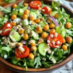 - 1 can (15 oz) chickpeas, thoroughly drained and rinsed - 4 cups mixed greens (arugula, spinach, romaine) - 1 cup cherry tomatoes, halved - 1 medium cucumber, diced - 1/4 red onion, thinly sliced - Optional: 1/4 cup feta cheese - 2 tablespoons extra virgin olive oil - 1 teaspoon smoked paprika - 1/2 teaspoon garlic powder - Sea salt and freshly cracked black pepper to taste - 2 tablespoons tahini - 1 tablespoon fresh lemon juice - 2 tablespoons water When I create this crispy chickpea salad, I always start with fresh and vibrant ingredients. The chickpeas are the star, giving us that crunchy texture. I use canned chickpeas for ease, but you can cook dried ones if you prefer. You must rinse them well to remove any excess salt or preservatives. The mixed greens are crucial too. They add a nice, fresh crunch. I like a mix of arugula, spinach, and romaine for the best flavor. The cherry tomatoes bring sweetness, while the cucumber adds a cool bite. I often include red onion for a mild zing. If you're feeling adventurous, sprinkle some feta cheese on top. For seasoning, I use extra virgin olive oil for richness. Smoked paprika adds warmth, and garlic powder gives a depth of flavor. A touch of sea salt and cracked black pepper enhances everything. The dressing is simple yet tasty. Tahini provides a nutty flavor that pairs well with lemon juice's brightness. Water thins the dressing for easy drizzling. You can find the full recipe [here](#). This salad is perfect for lunch or a light dinner. Enjoy every bite! - Preheat the oven to 400°F (200°C). - Spread the chickpeas on a large baking sheet. I love starting with the oven. It gets hot and ready to make the chickpeas crispy. A hot oven helps them roast well. Make sure to spread the chickpeas out. This step is key for even roasting. - Drizzle with olive oil and season with spices. - Roast for 25-30 minutes, shaking the pan halfway through. Now, drizzle olive oil over the chickpeas. Sprinkle smoked paprika and garlic powder on top. These spices add great flavor. Toss them gently to coat well. Roasting takes time, but it’s worth it! Shake the pan halfway to keep them cooking evenly. - Combine mixed greens, cherry tomatoes, cucumber, and red onion. - Whisk tahini, lemon juice, and water to make dressing. While the chickpeas roast, you can start on the salad. In a large bowl, combine your mixed greens, halved cherry tomatoes, diced cucumber, and thinly sliced red onion. Mix them well. For the dressing, whisk tahini, lemon juice, and water together until smooth. If it’s too thick, add a bit more water. - Add roasted chickpeas to the salad. - Drizzle tahini dressing and sprinkle feta (if using). Once the chickpeas are golden brown, let them cool for a few minutes. Then, add them to the salad bowl. Drizzle the tahini dressing over everything. Toss gently to mix. If you like, sprinkle feta on top for a creamy touch. For the full recipe, be sure to check out the detailed instructions. Enjoy your cooking! To get the best crispy chickpeas, start with dry ones. This makes a big difference. Rinse them well and then pat them dry with a clean towel. High heat is key for crispiness. I use 400°F (200°C) in my oven. This helps the chickpeas roast evenly and become golden brown. You can change up your salad by adding more veggies. Bell peppers and carrots add color and crunch. Want extra protein? Grilled chicken works great, or add quinoa for a filling option. This makes the salad heartier and even more satisfying. Spice up your chickpeas with different seasonings. Try cumin or cayenne for a kick. You can also add nuts or seeds to the salad. They bring an extra crunch that really elevates the dish. Each bite becomes a delightful mix of textures and flavors. For the complete recipe, check out the [Full Recipe]. {{image_4}} Using seasonal greens makes your salad fresh and bright. You can choose from arugula, spinach, or romaine. Mix in local veggies based on what you have. If you find fresh radishes, add those for a nice crunch. In summer, try adding fresh corn or zucchini. In the fall, roasted sweet potatoes work great. Always choose what looks best at the market. If you want a vegan salad, skip the feta cheese. You can use a dairy-free cheese if you like. It will still have great taste. Nutritional yeast can add a cheesy flavor without dairy. Just sprinkle it on top before serving. This way, everyone can enjoy a tasty meal. For a heartier dish, add cooked quinoa or farro. These grains give your salad more texture and flavor. You can cook them in advance and store them in the fridge. When ready to eat, mix the grains with the salad. This version makes it perfect for lunch or dinner. Plus, it boosts your protein intake, making it more filling. For the Full Recipe, check the recipe section above for all the details you need. Store your leftover salad in an airtight container for up to 3 days. This keeps it fresh and tasty. I suggest you wait to add the dressing until you are ready to eat. This helps prevent sogginess in your greens. Freezing this salad is not a good idea. The veggies will lose their crunch and flavor. However, you can freeze the chickpeas separately if you want. Just make sure they are dry before you freeze them. To make your life easier, prepare the chickpeas and the dressing ahead of time. You can roast the chickpeas and store them. Keep the dressing in a jar in the fridge. When you are ready to eat, just mix everything together for a quick meal! You can find the Full Recipe for more details on preparation. To make chickpeas crispy, start by drying them well. Drain and rinse them, then pat them dry with a towel. Spread them in a single layer on a baking sheet. Drizzle with olive oil and season. Bake at 400°F for 25-30 minutes. Shake the pan halfway through to ensure even cooking. Aim for a golden brown color for the best crunch. Yes, you can use canned chickpeas. Canned chickpeas save time since they are already cooked. They are easy to find, and you can use them right away. Just drain and rinse them before roasting. Dried chickpeas take longer to prepare, as they need soaking and cooking. Yes, this salad is gluten-free. All the ingredients, including chickpeas, greens, and vegetables, do not contain gluten. Make sure to check labels on any added ingredients, like feta cheese or dressings, to ensure they are gluten-free. If you need a tahini substitute, try using peanut butter or almond butter. You can also make a simple dressing with olive oil, lemon juice, and a bit of yogurt. Each option provides a different flavor but will keep the salad tasty. To make the salad less filling, reduce the amount of chickpeas or feta cheese. You can also add more greens and vegetables to keep it light. For a lighter meal, serve smaller portions or skip the cheese altogether. For the full recipe, check out the Crispy Chickpea Salad section. This blog post shared a simple chickpea salad recipe. You learned how to roast chickpeas, mix fresh veggies, and create a tasty tahini dressing. Remember, you can change ingredients to fit your taste or season. The salad is easy to store and perfect for meal prep. Enjoy your healthy, delicious meal while knowing it’s good for you!